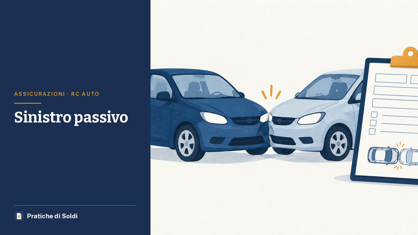 Sinistro passivo: due auto dopo un piccolo urto e un modulo di constatazione su un portablocco