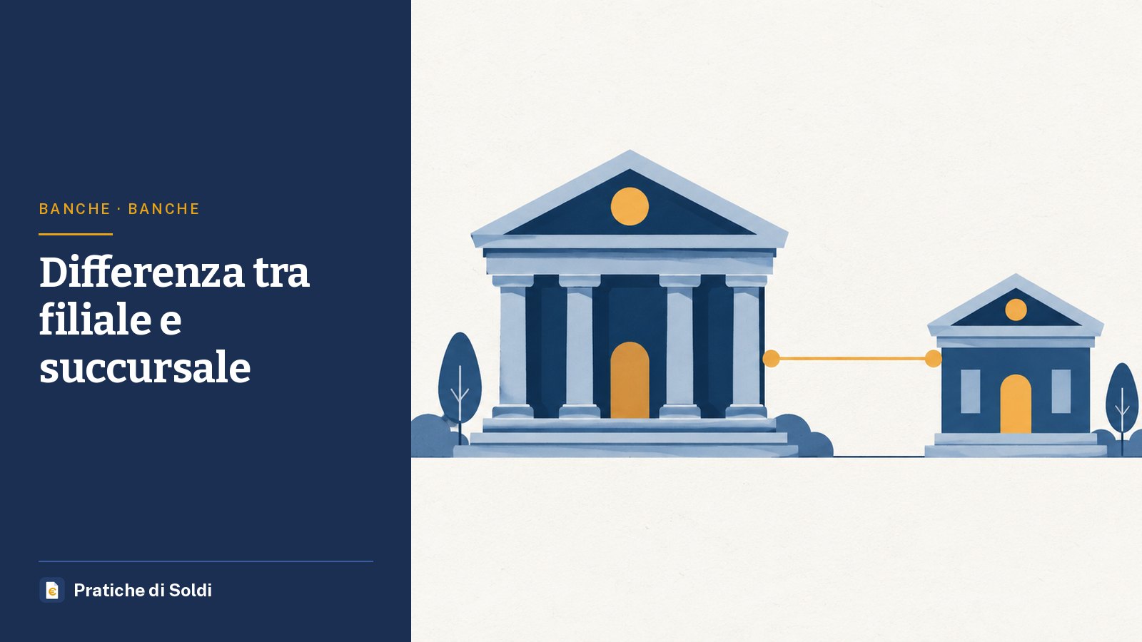 Differenza tra filiale e succursale: una sede bancaria principale collegata a una filiale più piccola